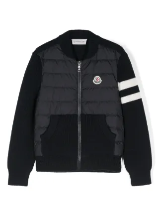Moncler Enfant ロゴパッチ ジャケット | ブルー | FARFETCH JP