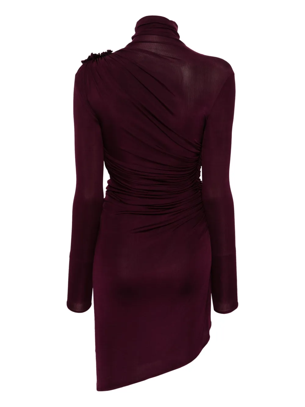 Atlein Midi-jurk met ruches - Rood
