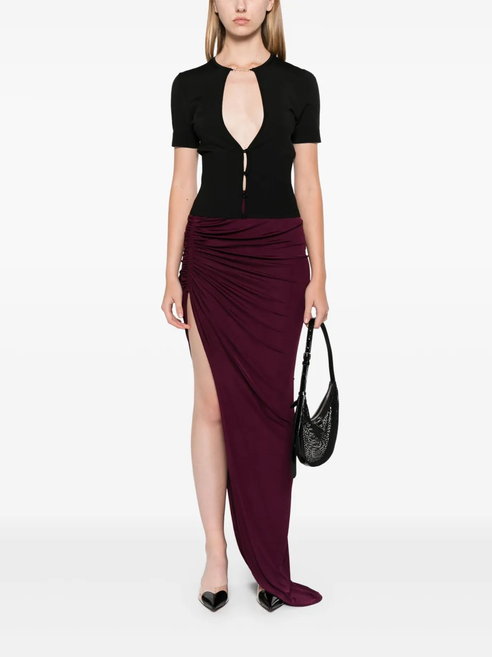 Atlein Asymmetrische midi-rok - Paars