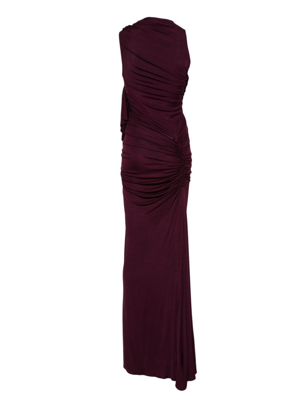 Shop Atlein Draped Maxi Dress In Purple