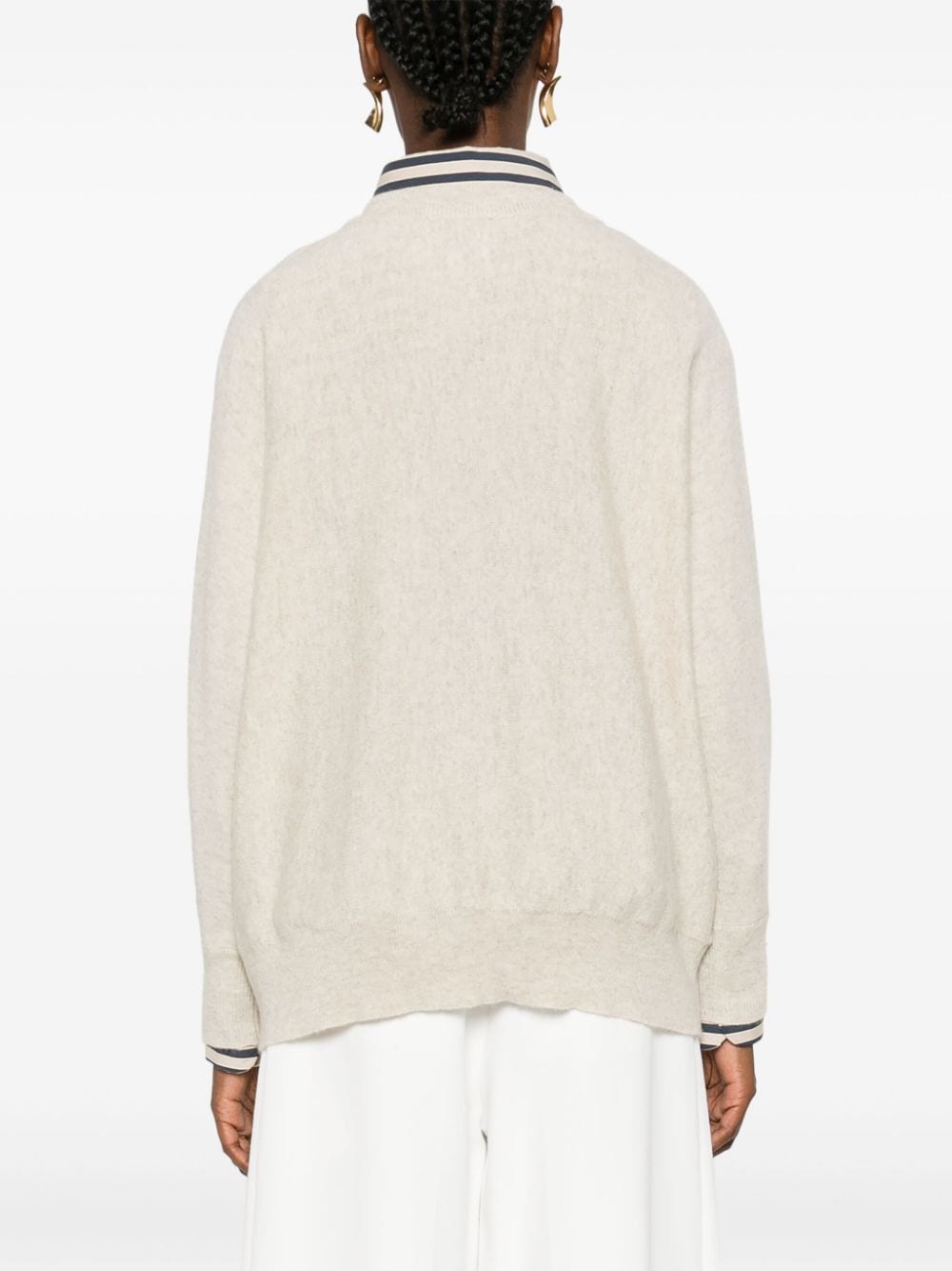 Shop Kujten Line Sweater In Neutrals