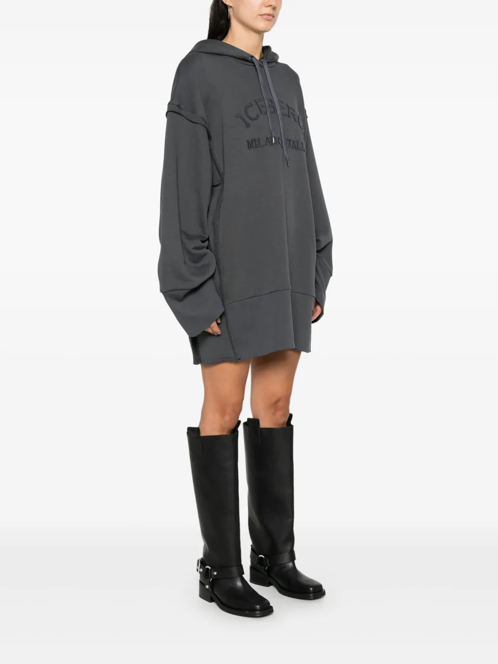 Iceberg Mini-jurk met geborduurd logo Grijs
