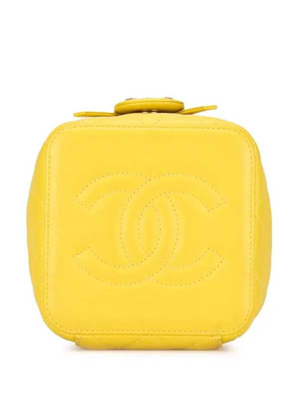 CHANEL Pre Owned 2022 2023 Small CC Lambskin Vanity Case Crossbody Bag Yellow FARFETCH IE