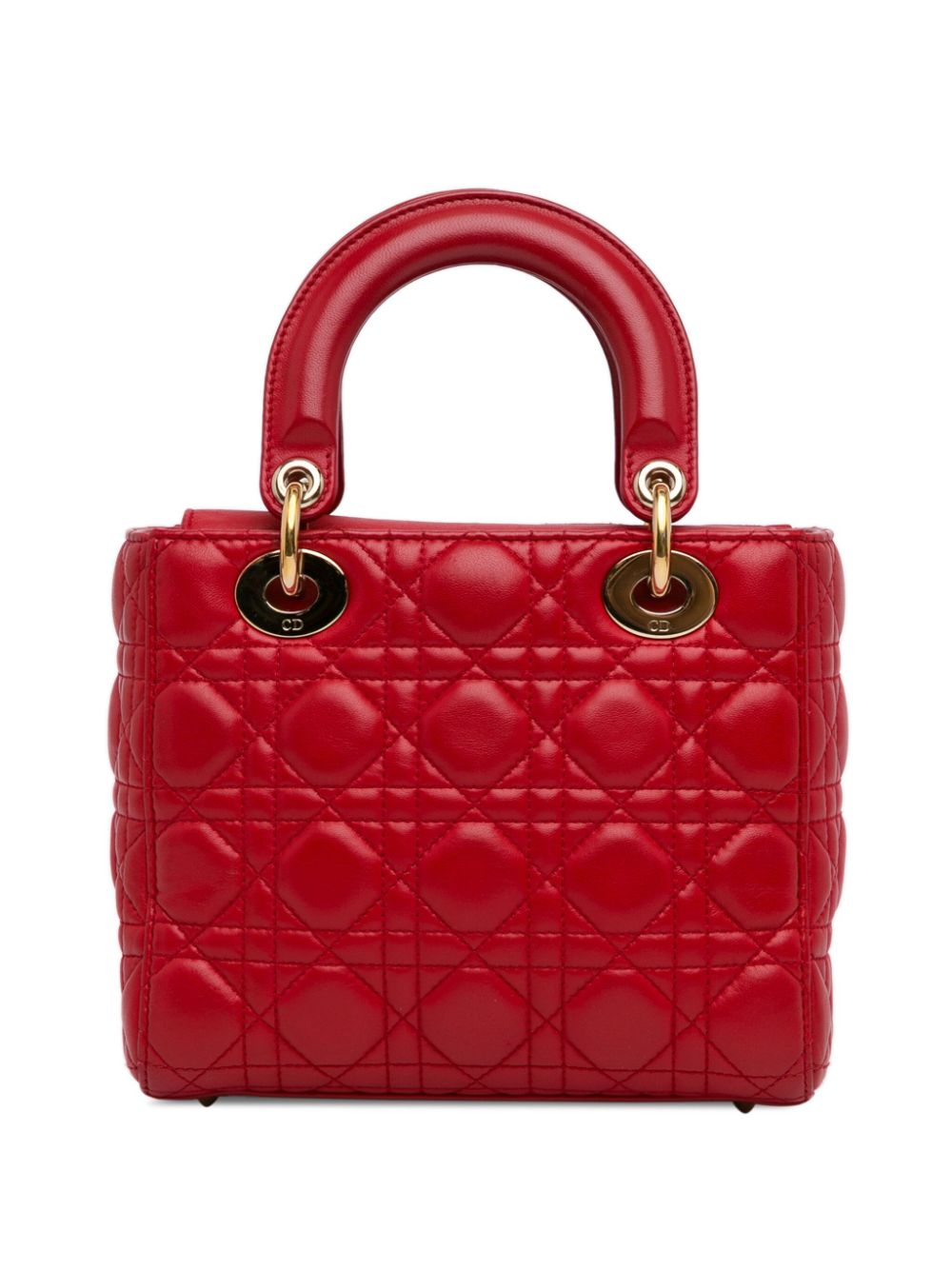 Christian Dior Pre-Owned 2017 Small Lambskin Cannage Lucky Badges My Lady Dior satchel - Rood