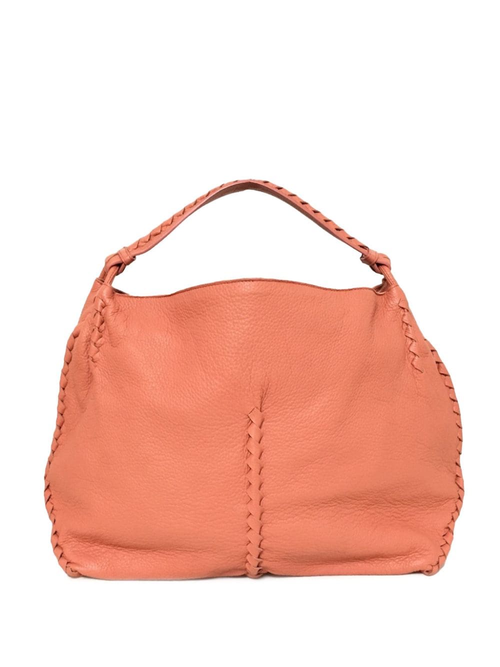 Bottega Veneta Pre-Owned 2012-2023 Intrecciato-Trimmed Cervo hobo bag - Oranje