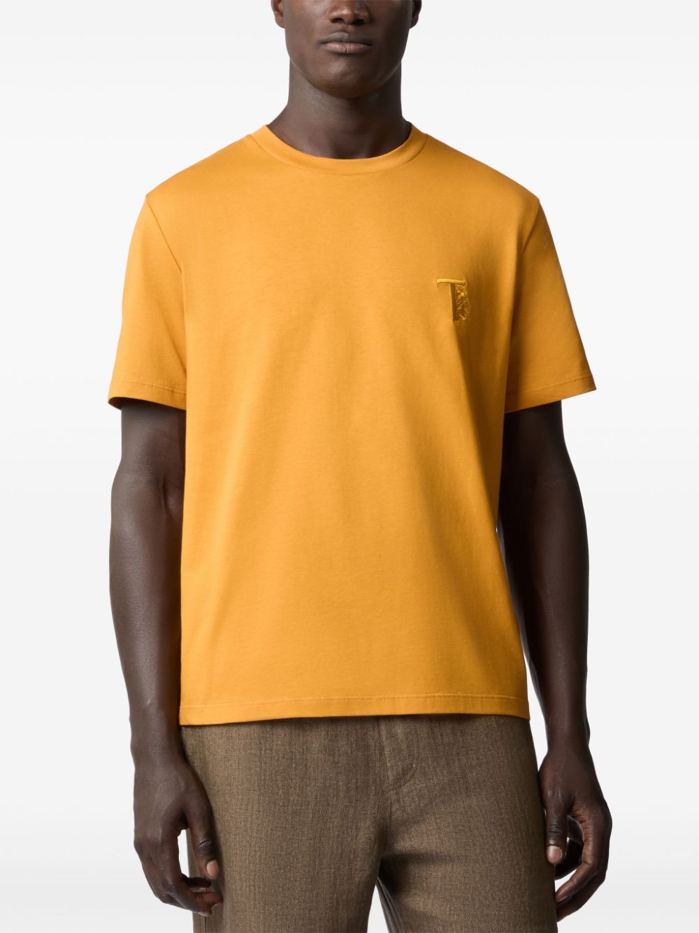 Tod's Katoenen T-shirt met geborduurd logo - Oranje