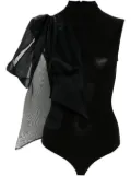 Atu Body Couture draped-detail bodysuit - Black