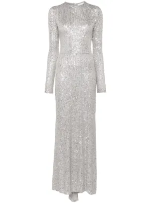 chinese dress ladies Rabanne Women's Lace Sheath Maxi Dress - Ivory