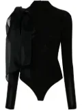 Atu Body Couture draped-detail bodysuit - Black