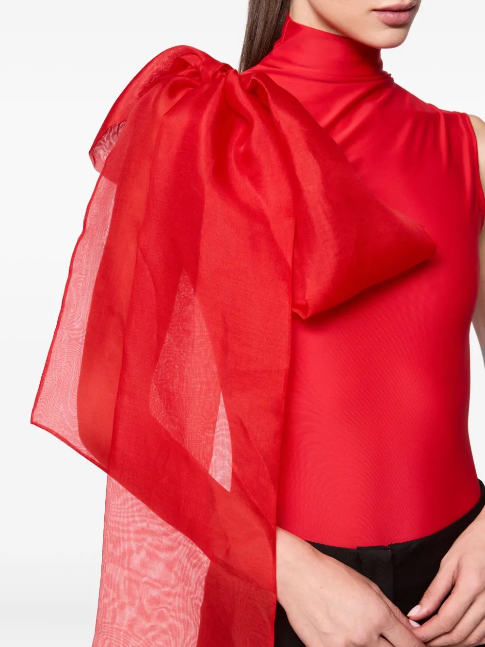 Draped-Detail Bodysuit