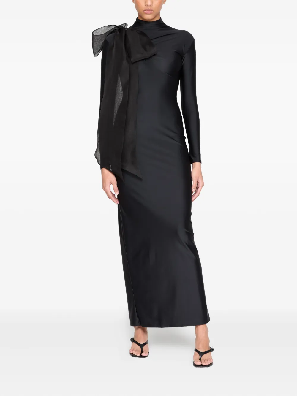 Atu Body Couture Maxi-jurk met gedrapeerd detail Zwart