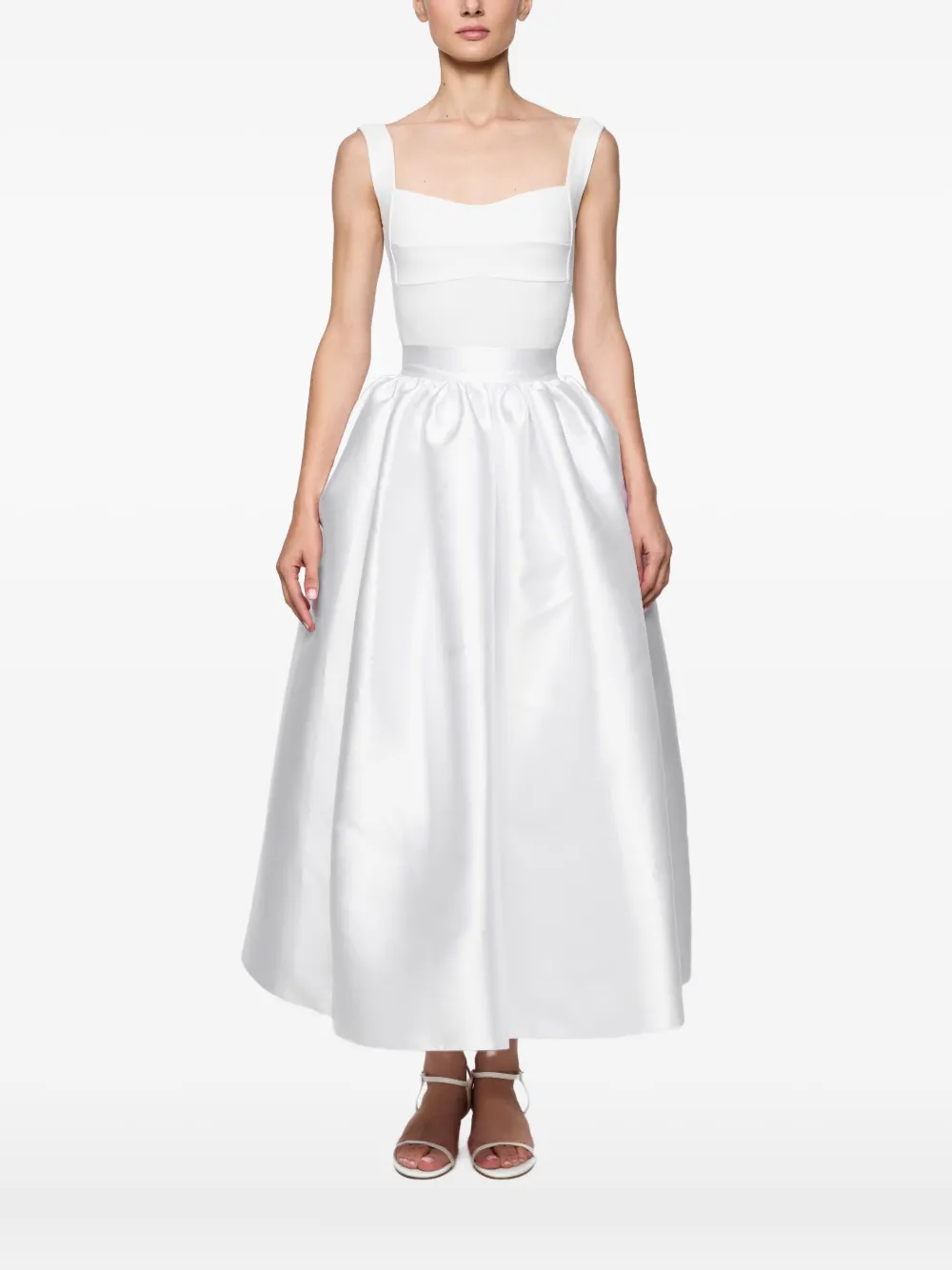 Atu Body Couture スクエアネック ボディスーツ - ホワイト Atu Body Couture スクエアネック ボディスーツ - ホワイト