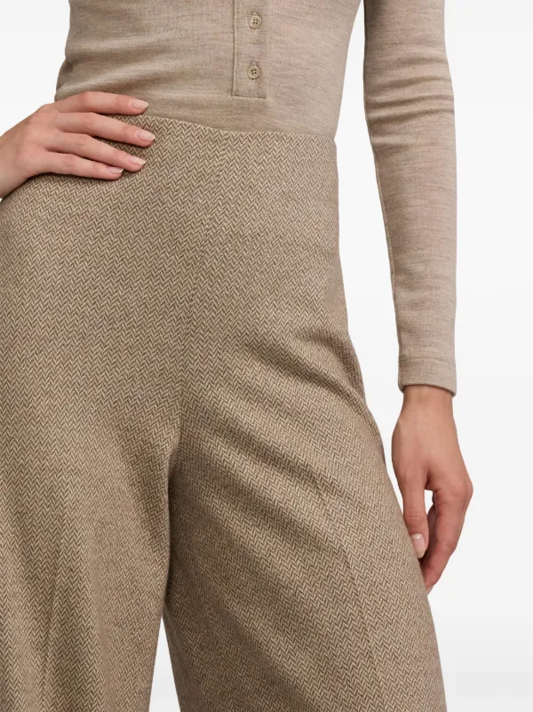 Herringbone wide leg trousers best sale