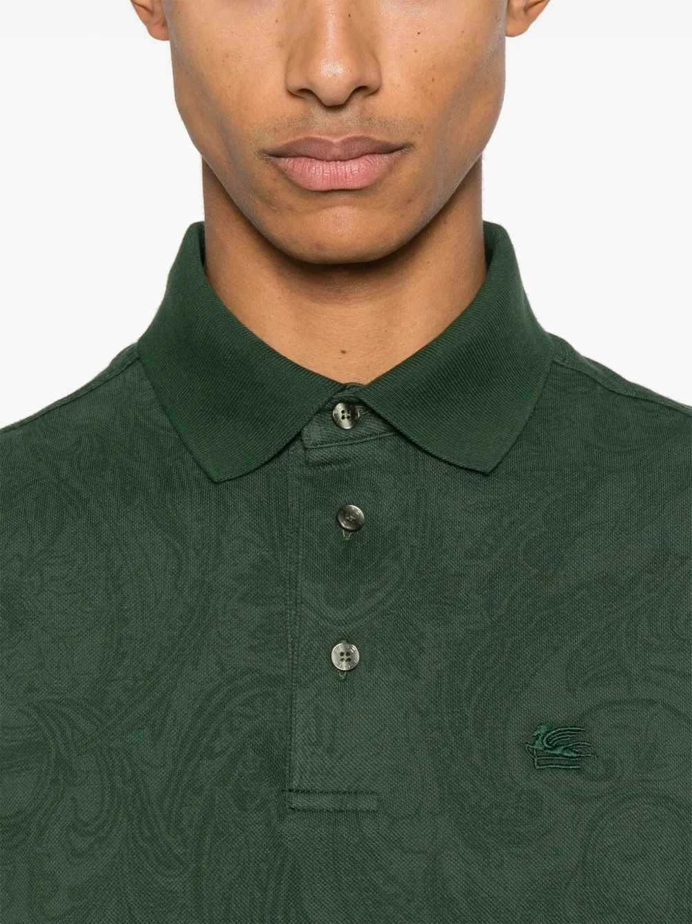 ETRO paisley print Polo Shirt Green FARFETCH