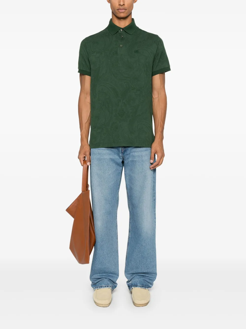ETRO Poloshirt met paisley-print - Groen