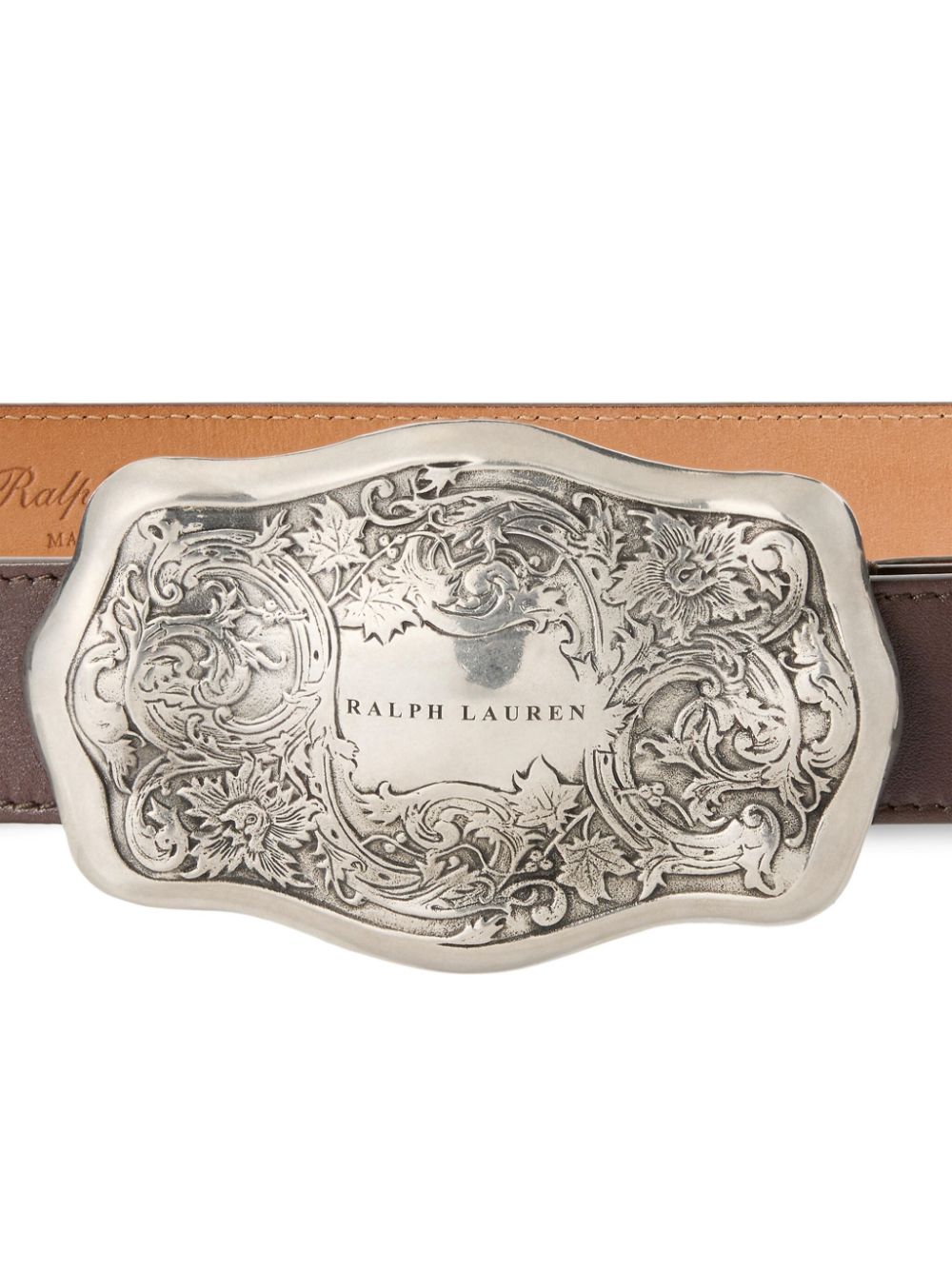 Ralph Lauren Collection Leren riem met gesp - Bruin