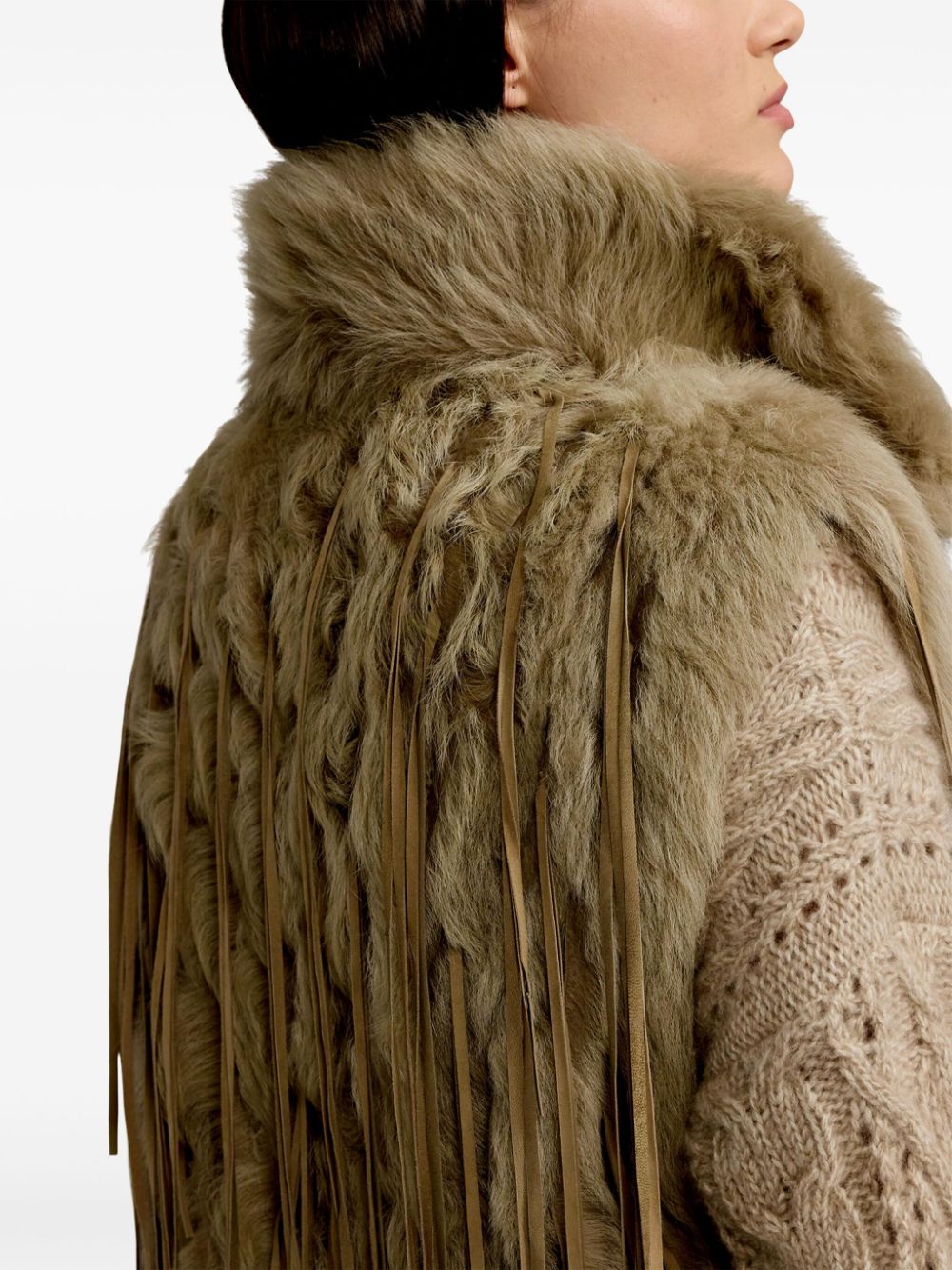 Ralph Lauren Collection Jaquelin fringed-hem shearling vest Women