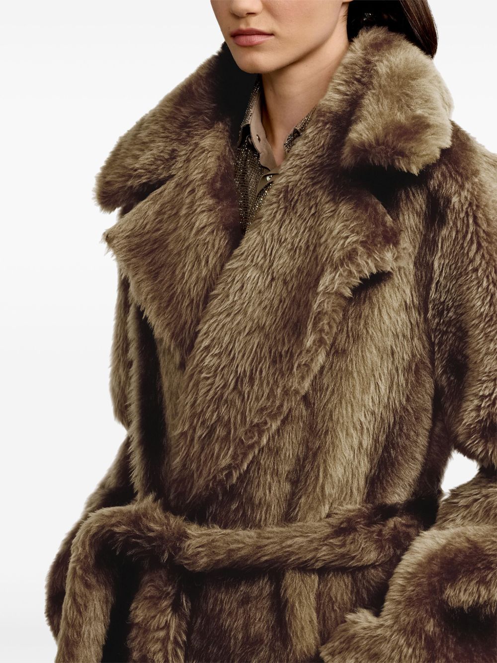 Ralph Lauren Collection belted shearling coat Women