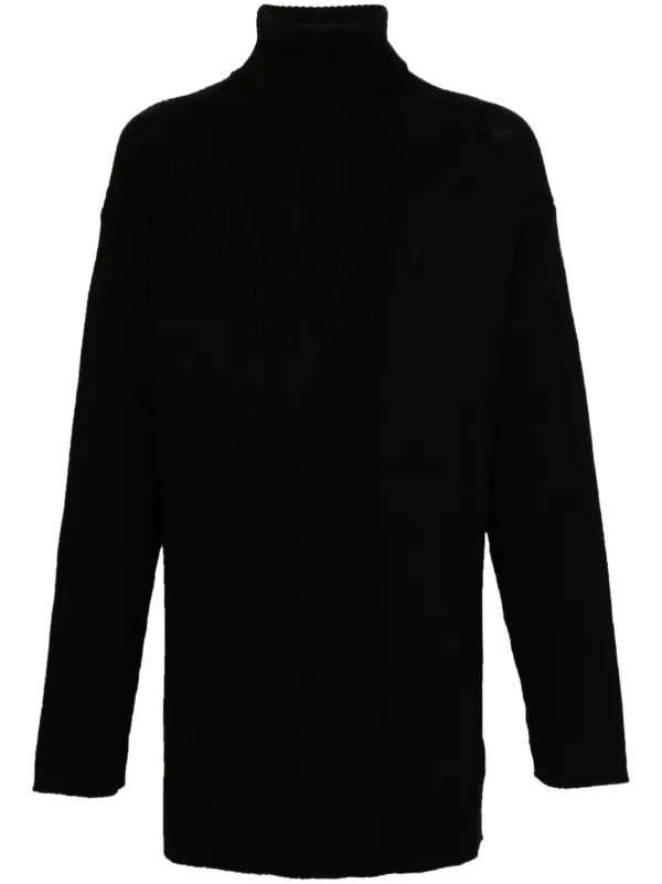 Yohji Yamamoto ribbed-knit Sweater | Black | FARFETCH IN