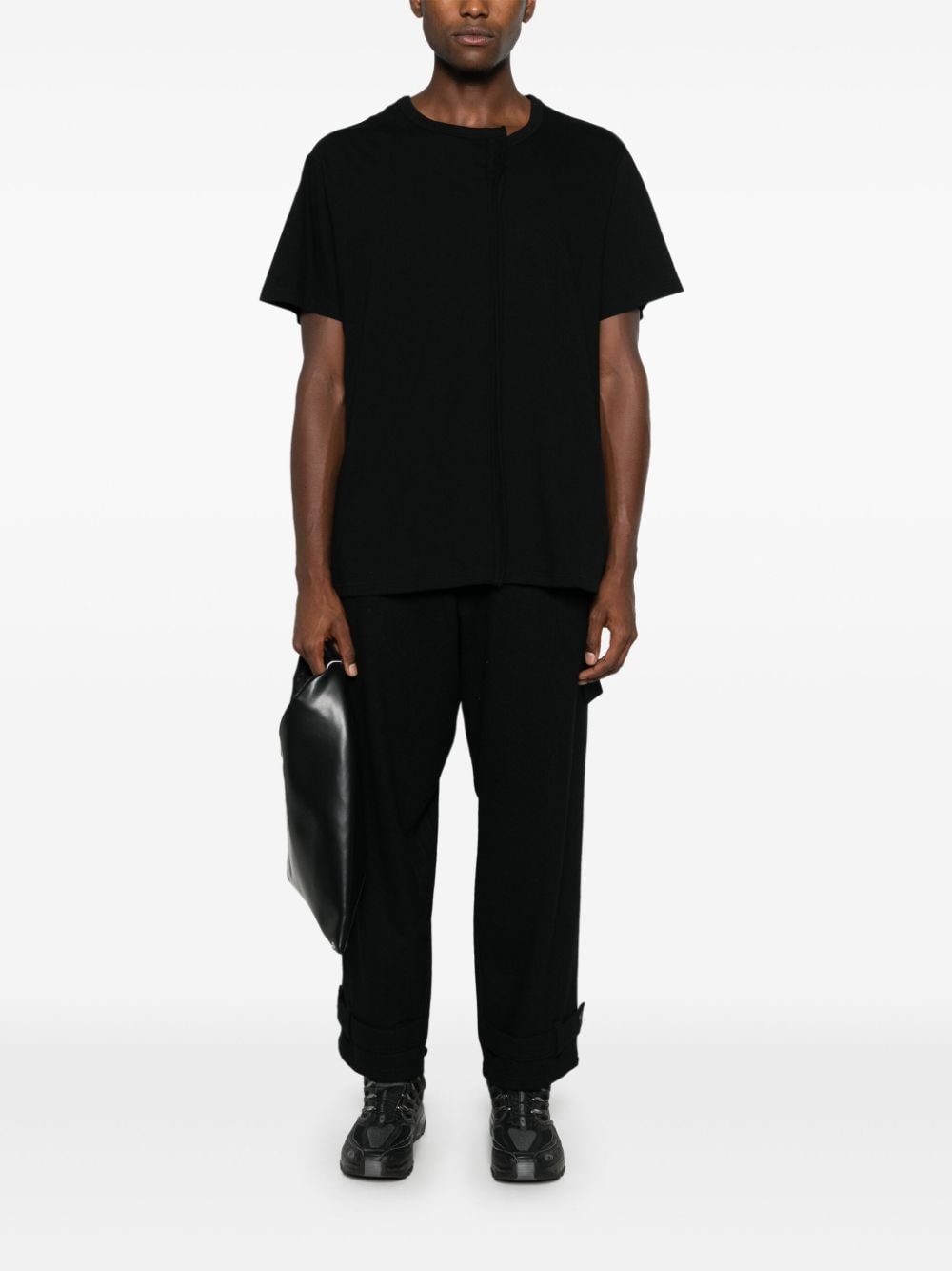 Yohji Yamamoto Katoenen T-shirt - Zwart