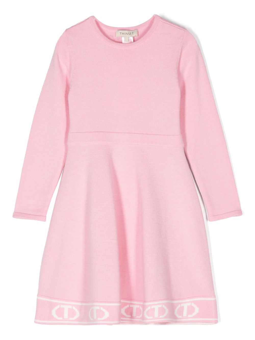 TWINSET Kids jacquard-Oval T knitted dress - Pink