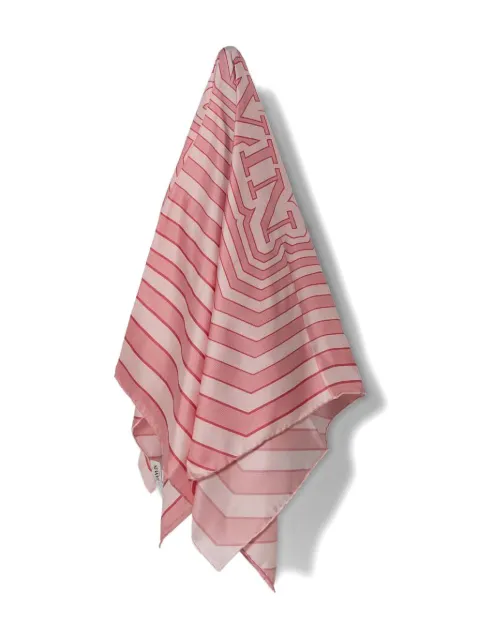 Lanvin mascada de seda con motivo de rayas y logo