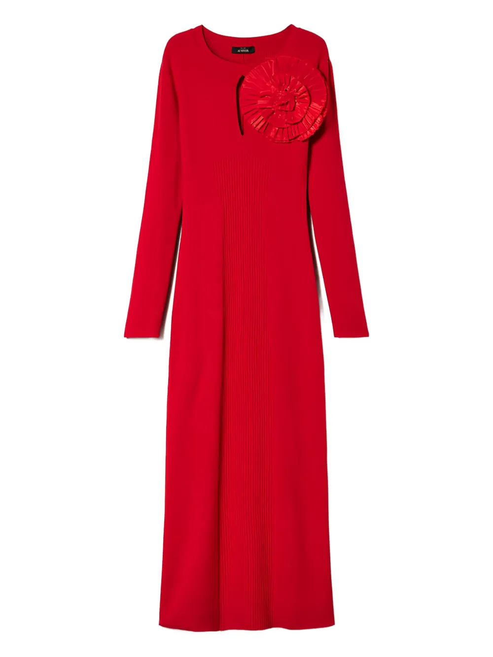TWINSET keyhole-neck ruffled-flower midi dress | Red | Image 1