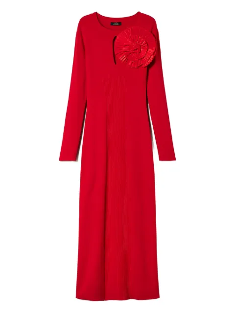 TWINSET keyhole-neck ruffled-flower midi dress