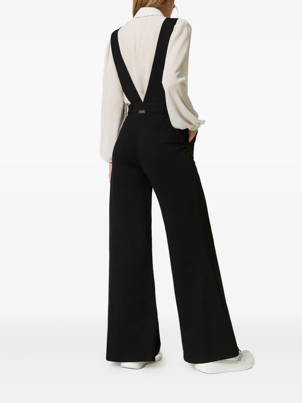 Twinset V-neck Wide-leg Jumpsuit In Black