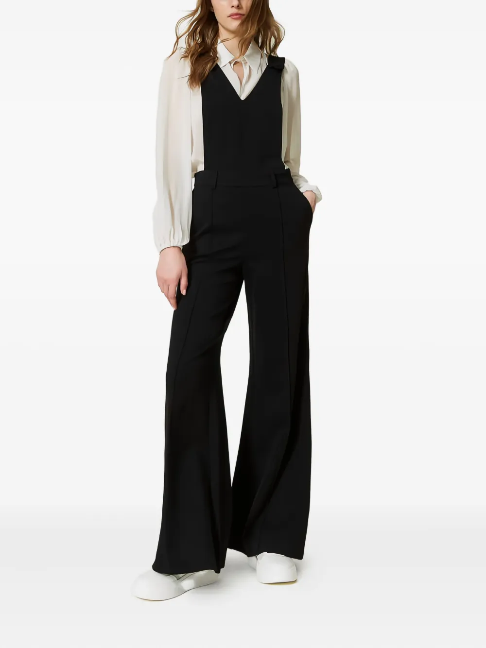 TWINSET Jumpsuit met wijde pijpen - Zwart