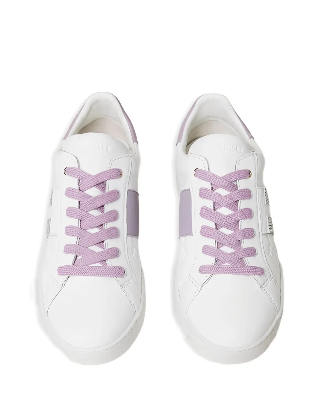 TWINSET Leren sneakers verfraaid met stras Wit