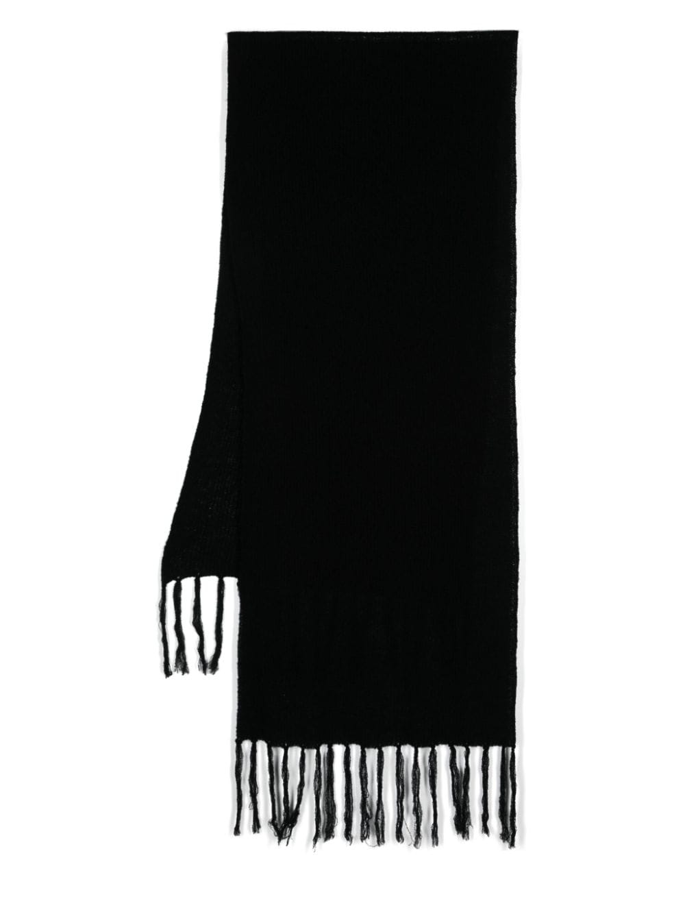 Shop Yohji Yamamoto Fringed Scarf In Schwarz