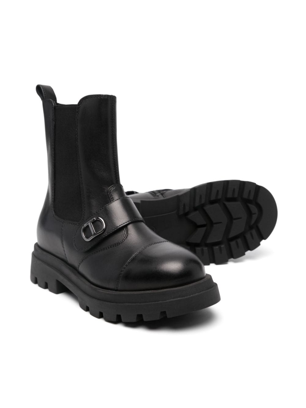 TWINSET Kids leather boots - Zwart