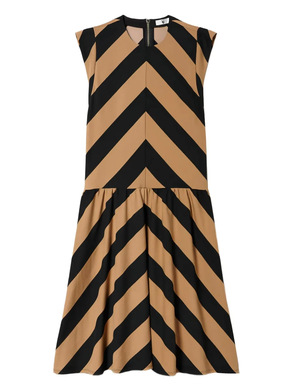 TWINSET chevron-print midi dress | Brown | Image 1