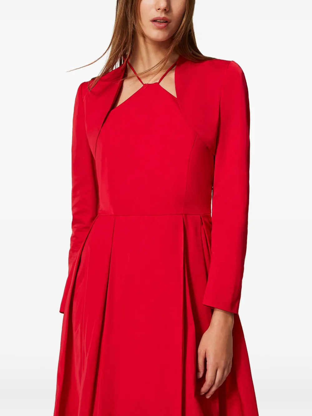 Twinset Asymmetrical Cropped Jacket In Red