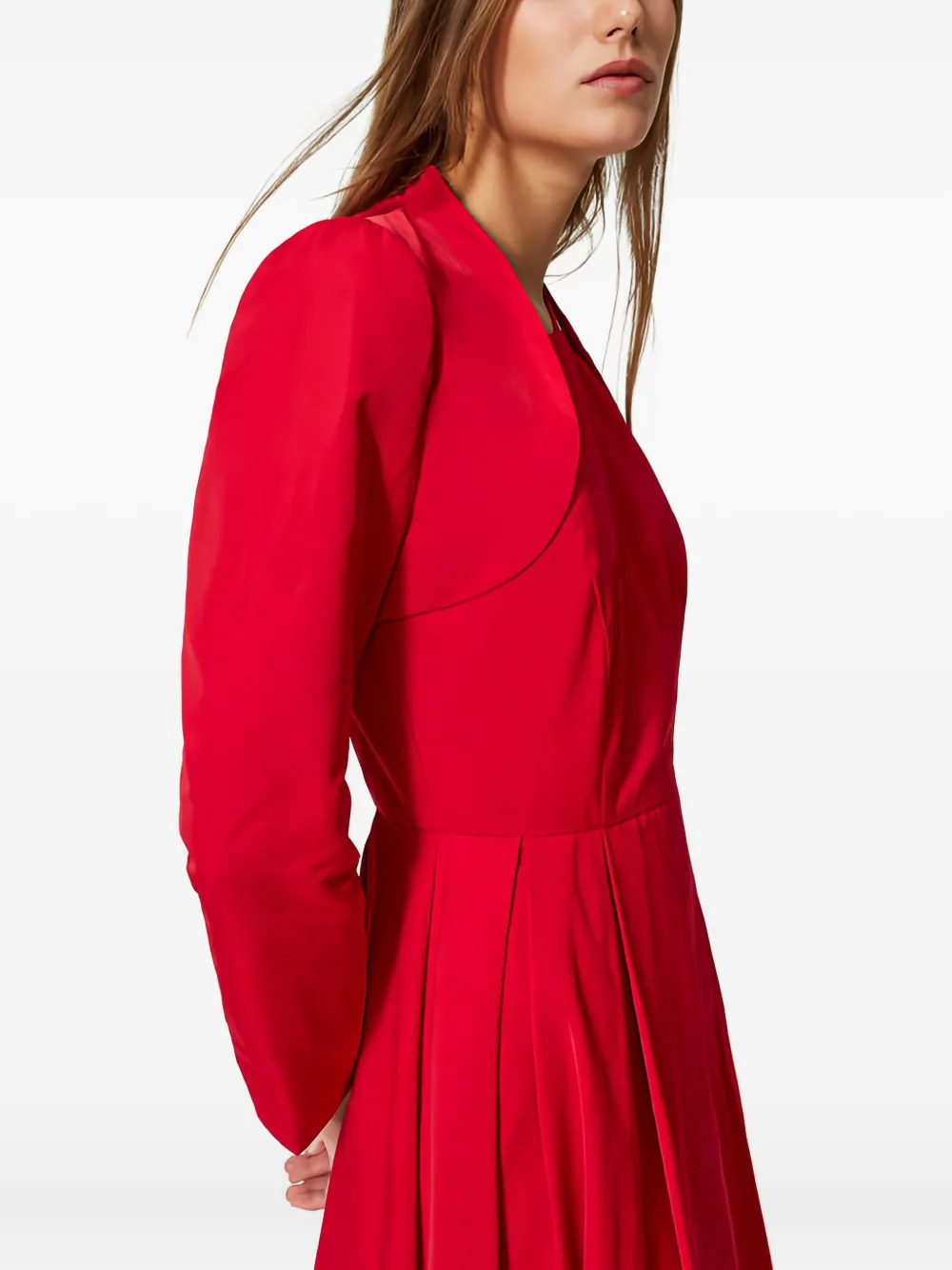 Twinset Asymmetrical Cropped Jacket In Red