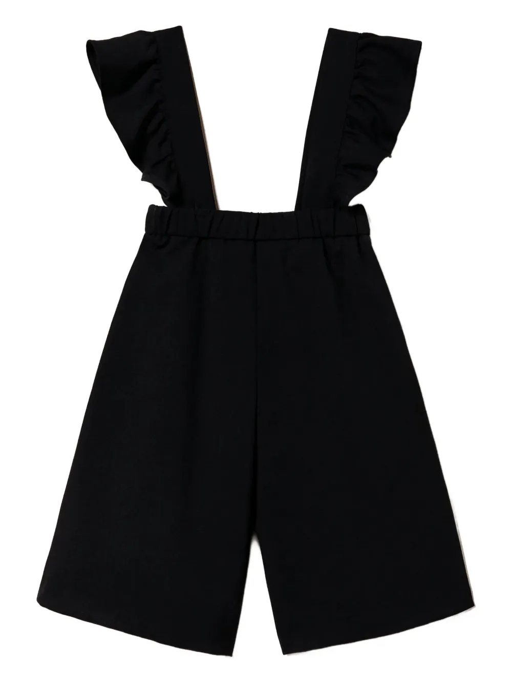 Twinset Ruffle-trimmed Brace Trousers In Black