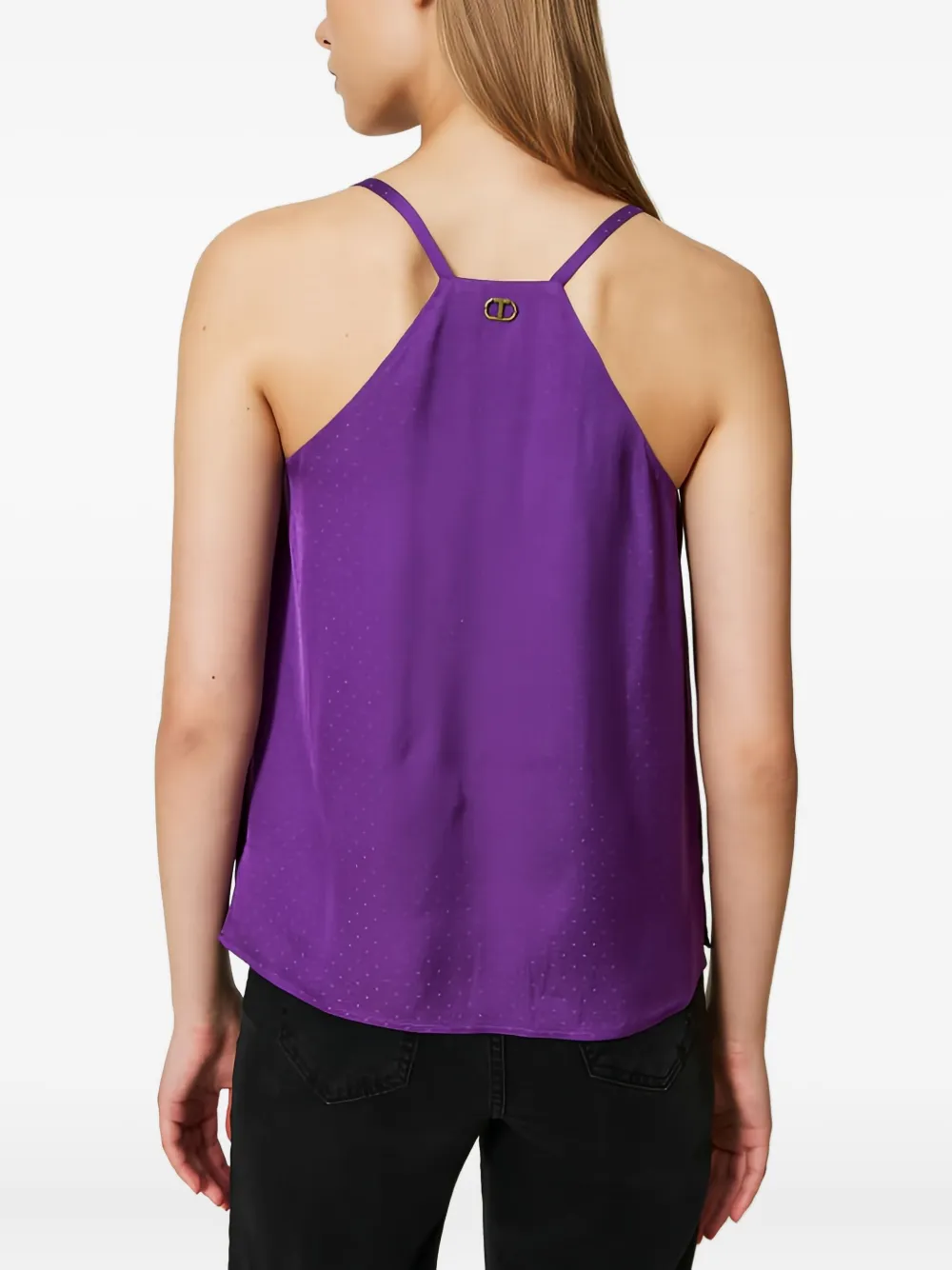 TWINSET Top met stippen en jacquard Paars
