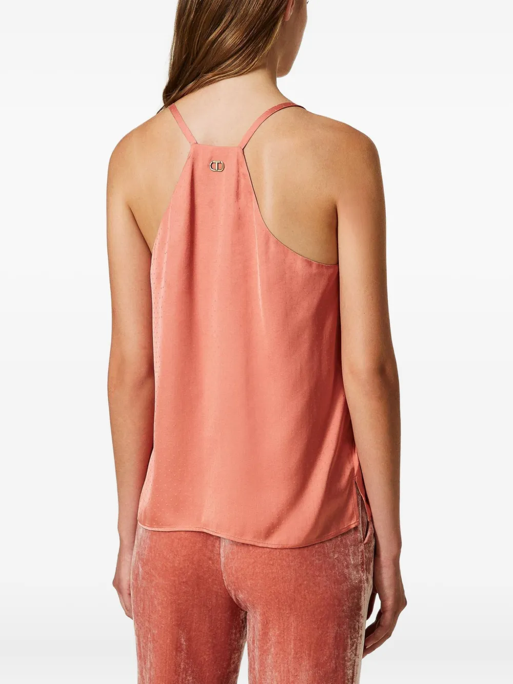 Twinset Polka-dot Jacquard Top In Pink
