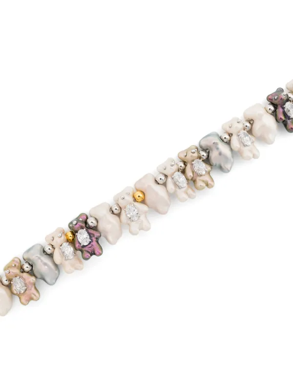 YVMIN Pearlescent Bear Necklace - Farfetch 