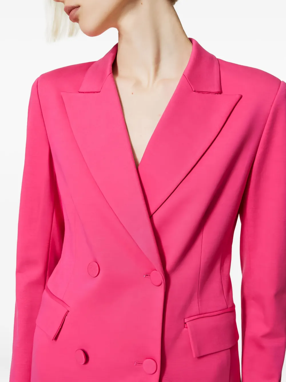 Twinset Double-breasted Blazer In Pink