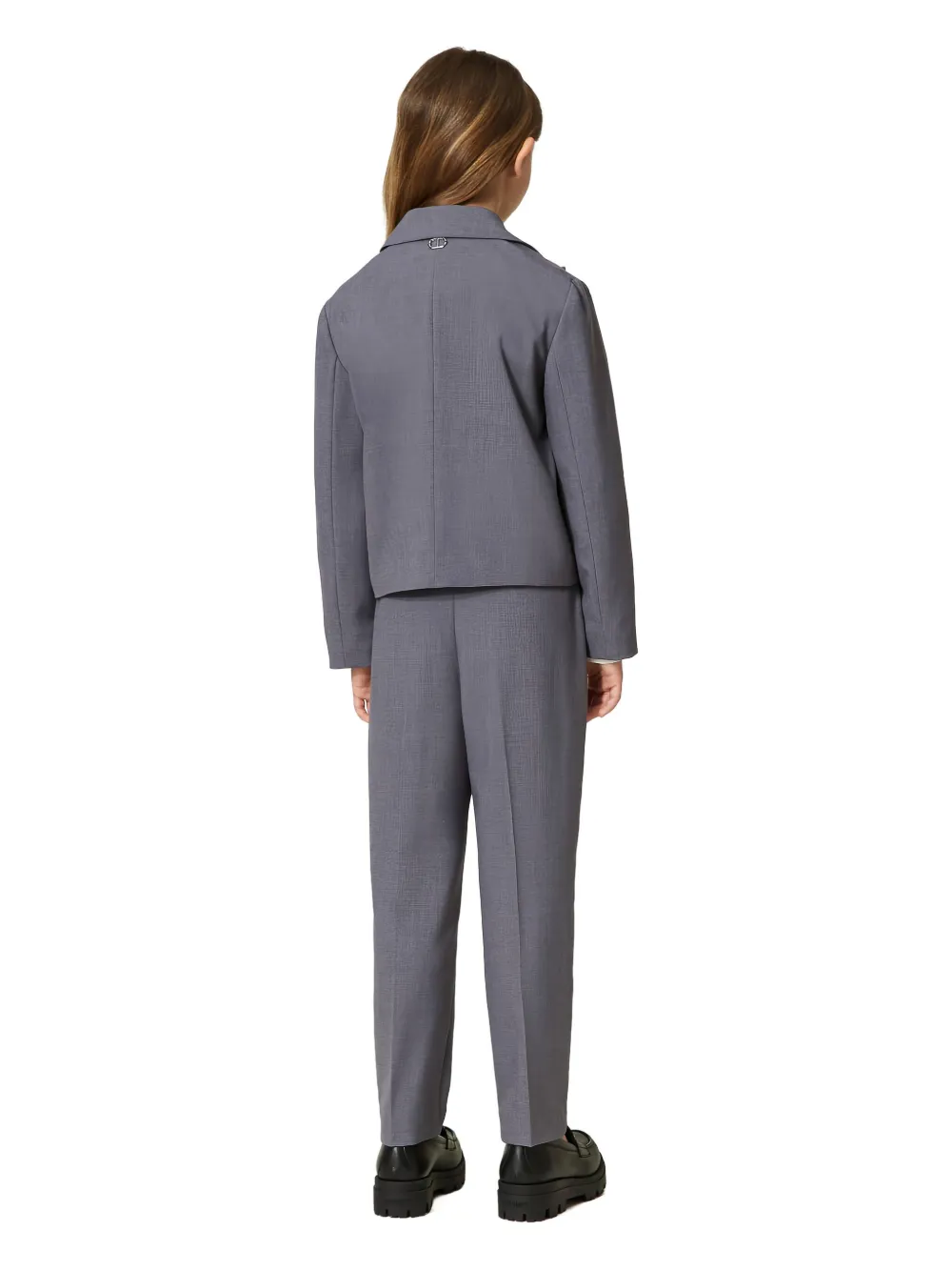 Twinset Notched Single-button Jacket In Gray