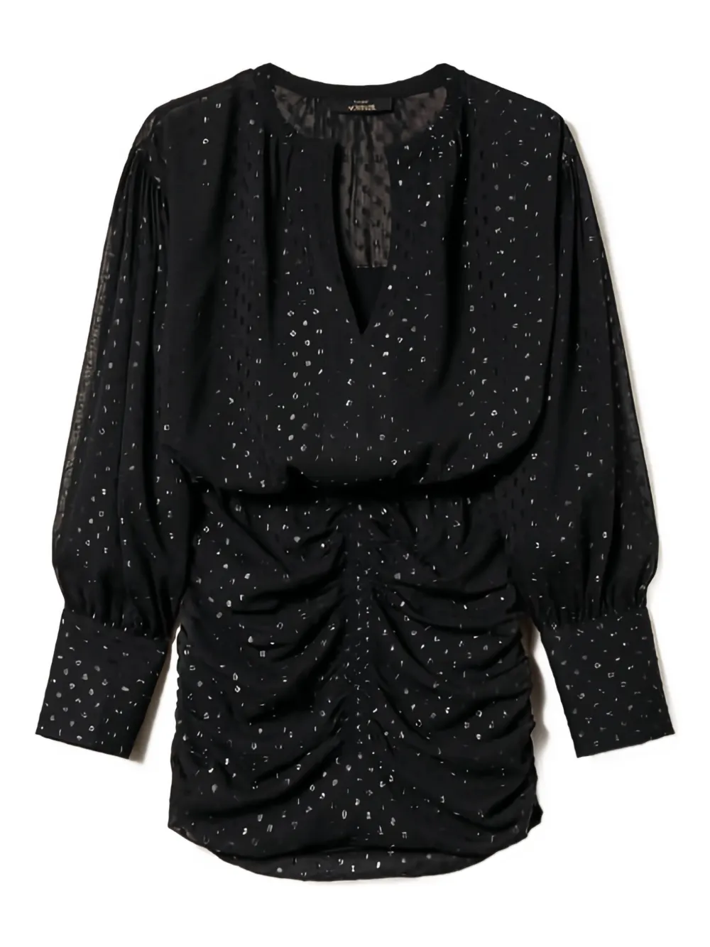 TWINSET metallic-dot gathered mini dress | Black | Image 1