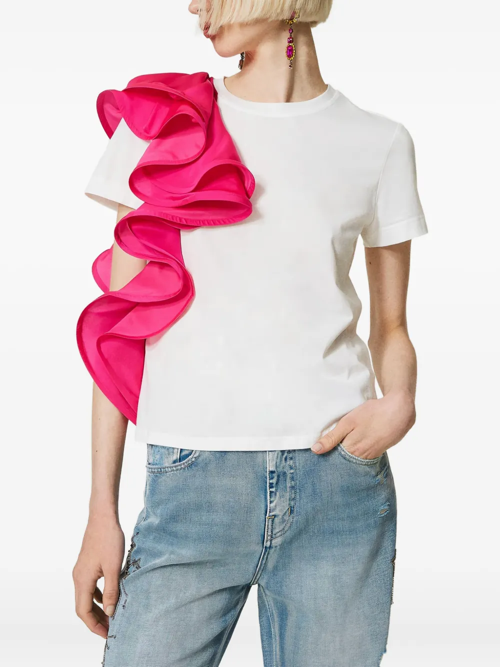TWINSET satin-ruffle T-shirt | T-Shirts & Jersey Shirts | Image 2