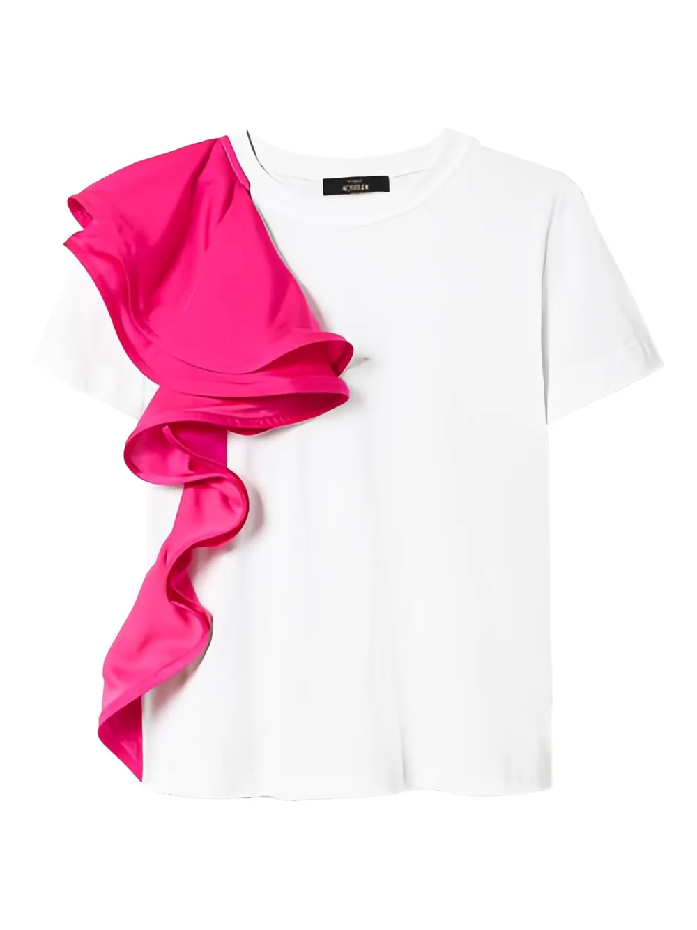 TWINSET satin-ruffle T-shirt | White | Image 1
