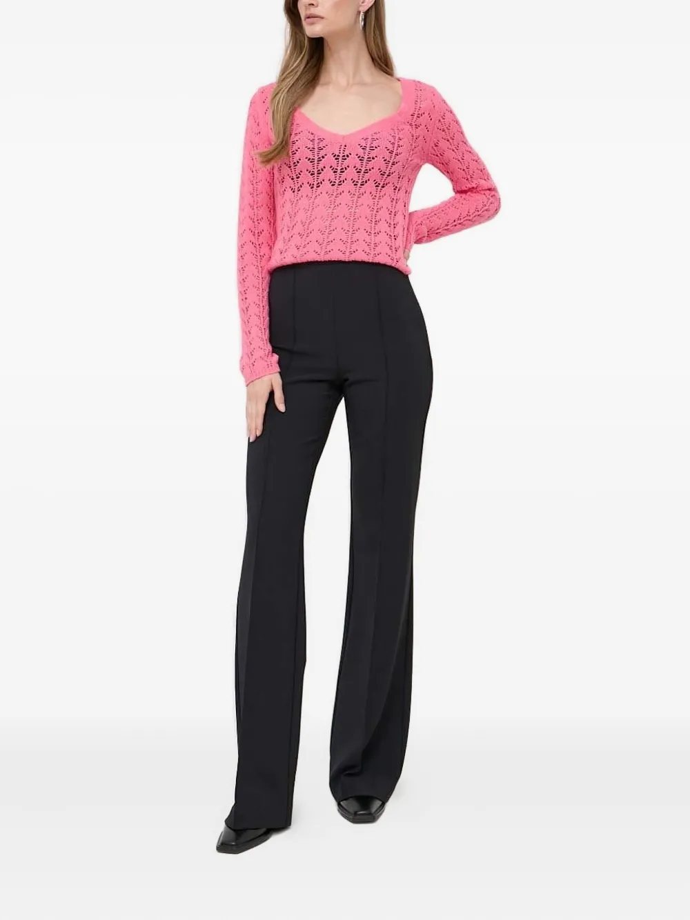 TWINSET Opengebreide trui met V-hals Roze