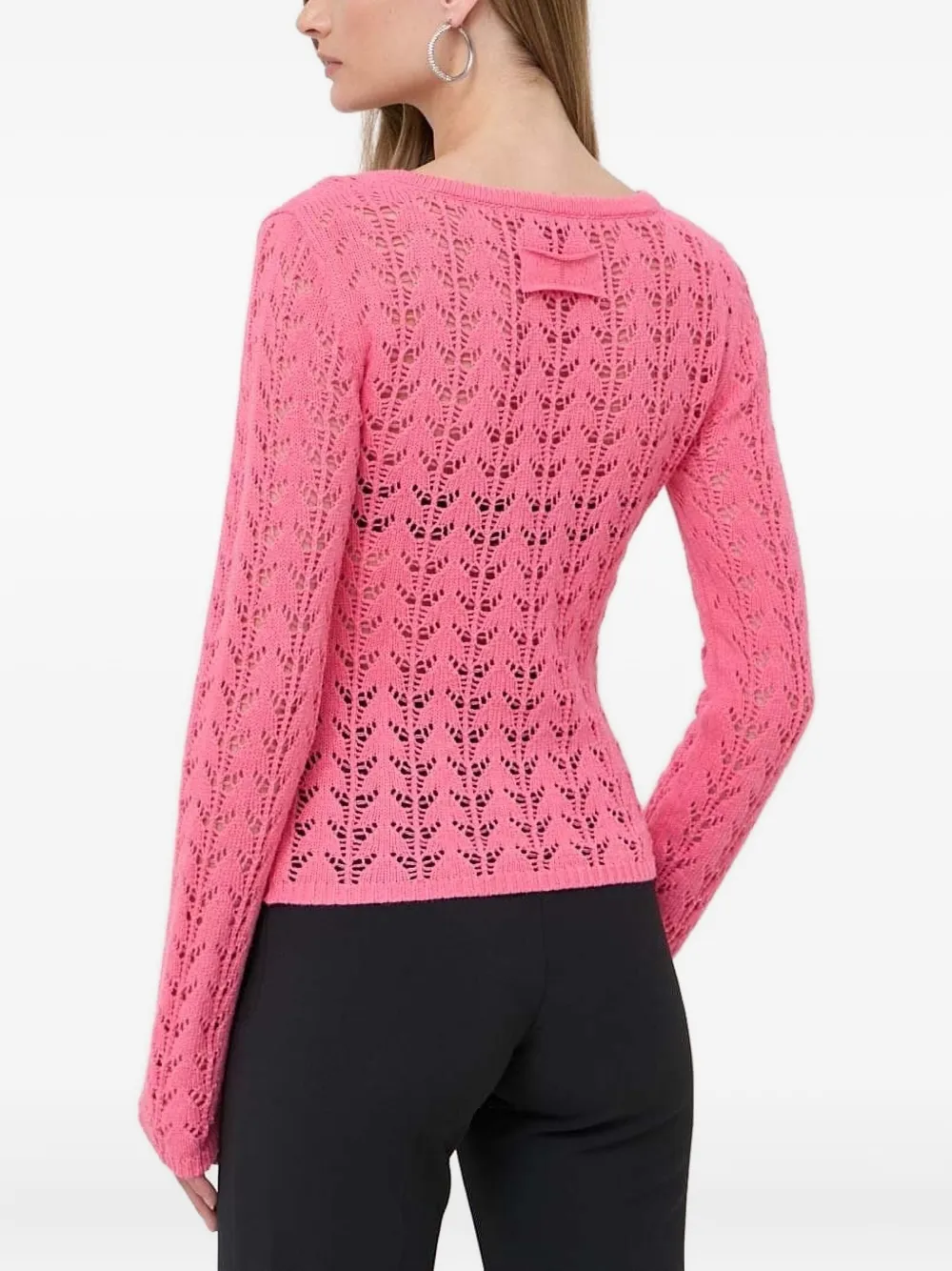 TWINSET Opengebreide trui met V-hals Roze