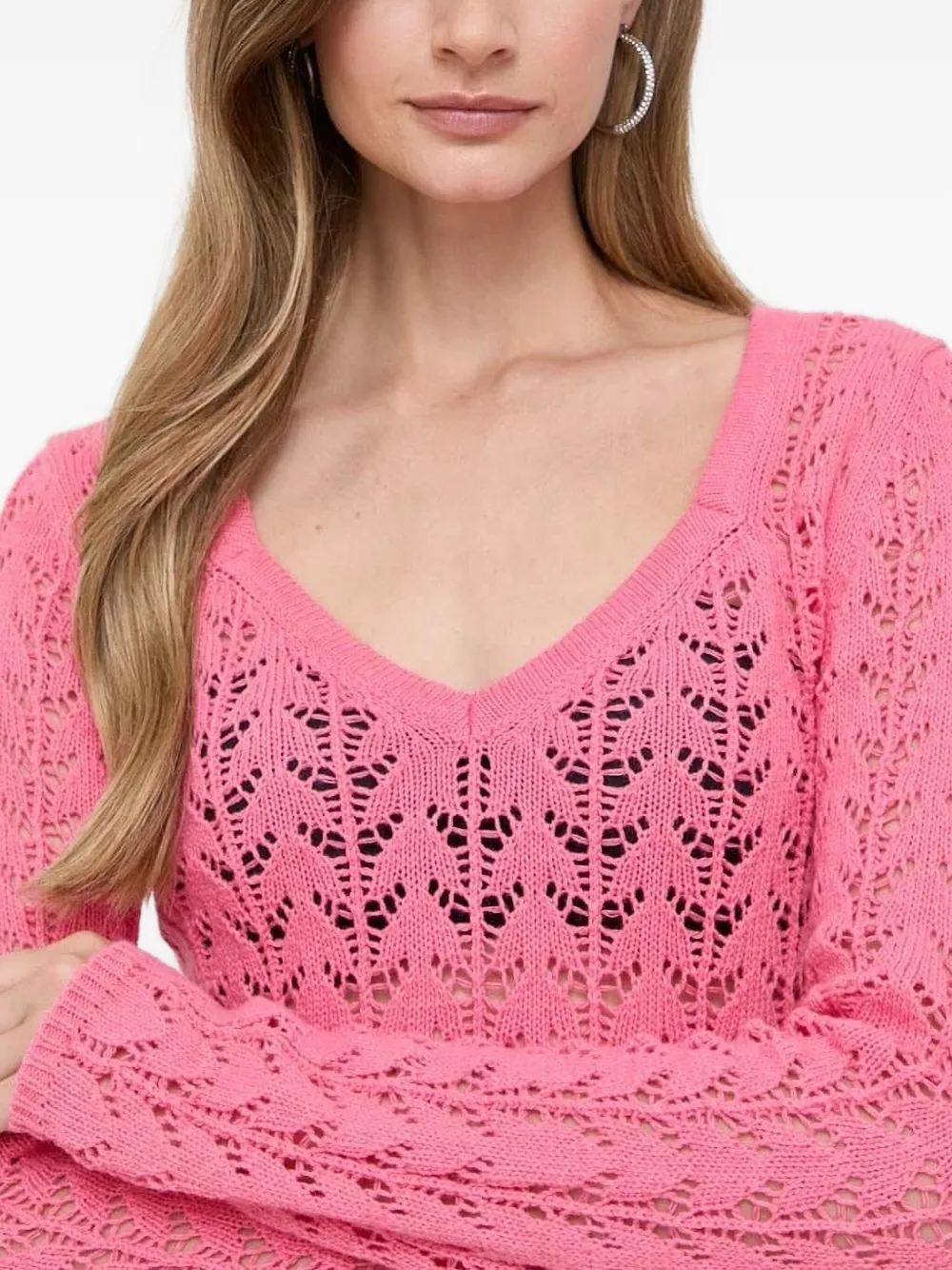 TWINSET Opengebreide trui met V-hals Roze