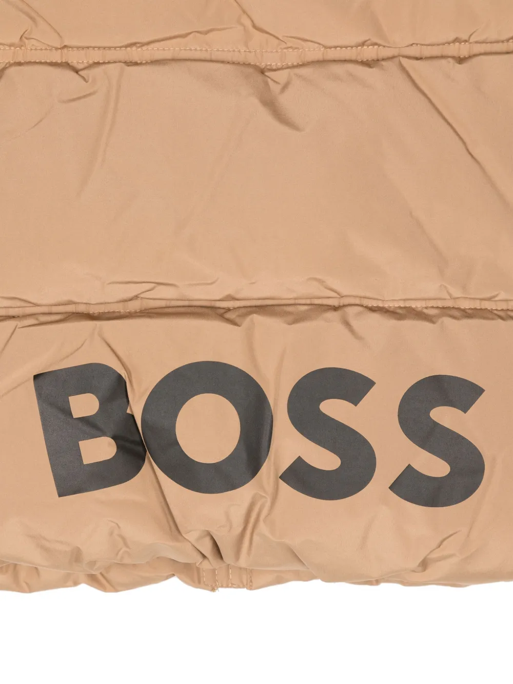 BOSS Kidswear Gilet met rubberen logo Beige