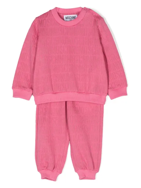 Moschino Kids Tuta sportiva con logo jacquard